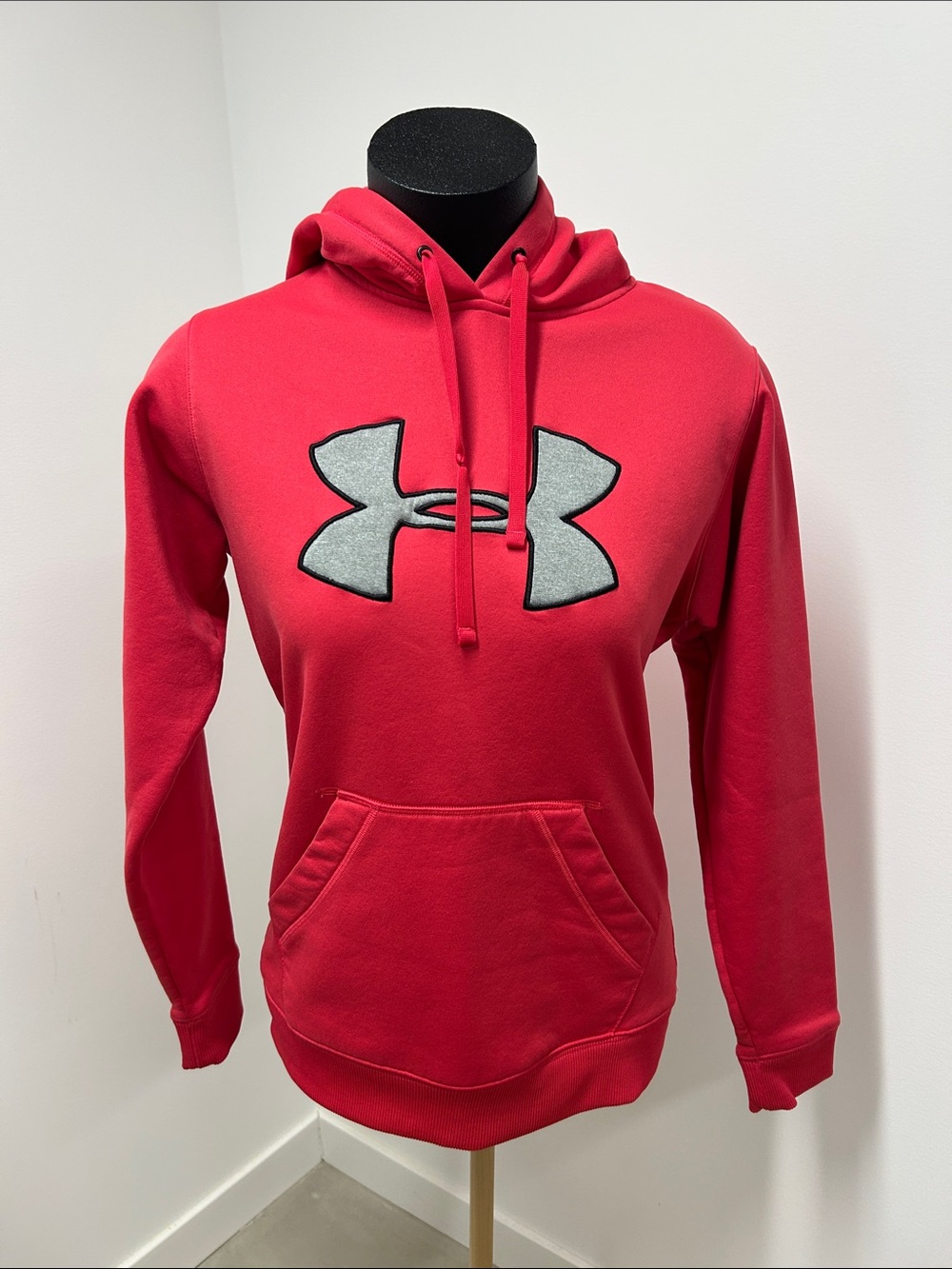 Under Armour Hot Pink Pullover Hoodie with Silver Logo